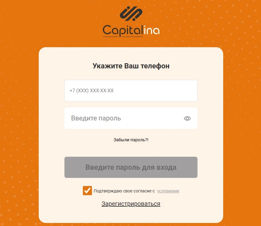 Интерфейс личного кабинета Капиталина — быстрый доступ к займам
